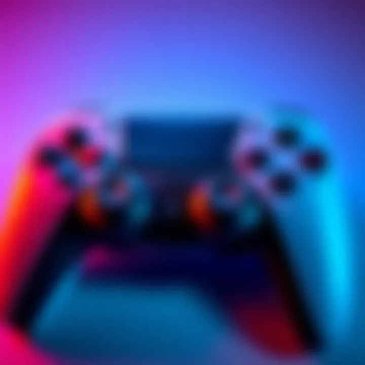 A close-up view of a PS5 controller showcasing different button layouts for gaming.
