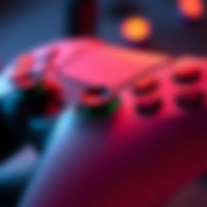 Close-up of a PS5 controller showing the ping button issue, emphasizing the button that isn't working during gameplay.
