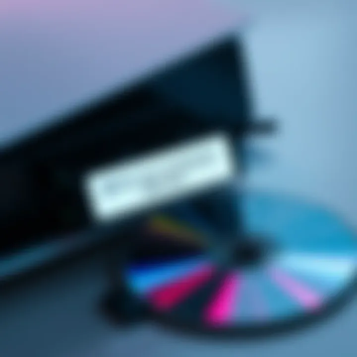 A close-up of a PS5 console showing an error message about a scratched disc on the screen while a clean disc is beside it.