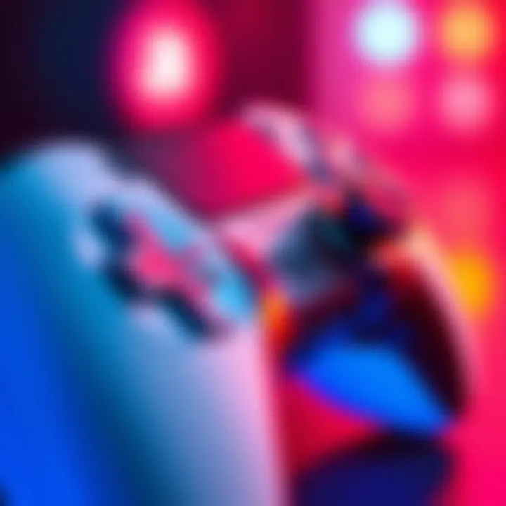 Close-up of a PS5 DualSense controller showing focus on the right stick with signs of malfunctioning