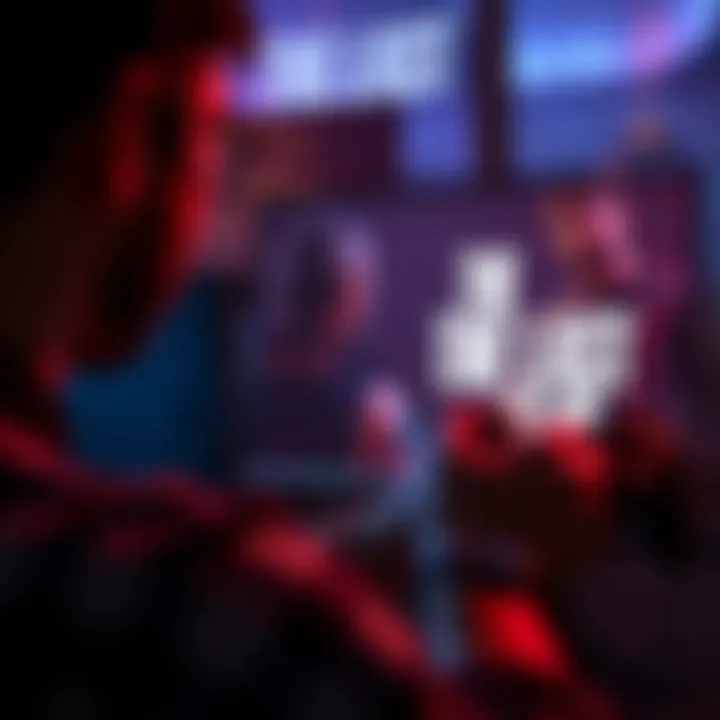 A gamer focused on a PS5 with The Last of Us displayed, showcasing immersive gameplay and excitement