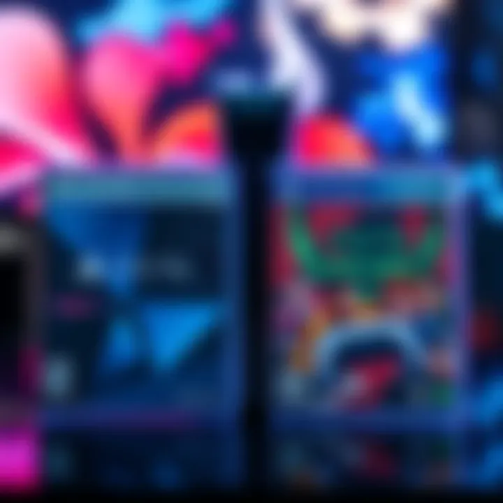 PS5 Games Comparison A visual comparison of digital and physical PS5 game cases with a PlayStation 5 console in the background.