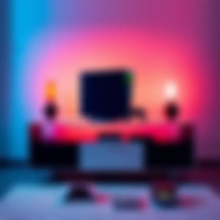 A new PS5 console on a modern TV stand with controllers and games nearby