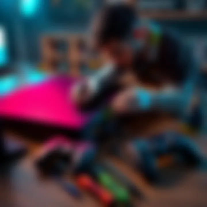 PS5 internal SSD installation A gamer installing an SSD into a PS5 console with tools on a table.