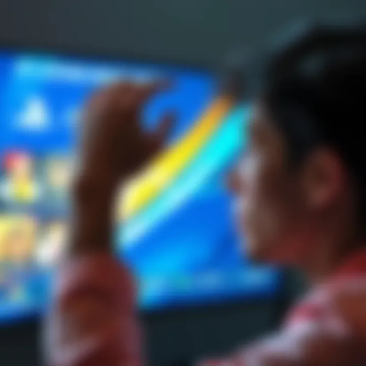 A gamer looking at a PS5 screen, puzzled by the new license restoration process, with game icons displayed.