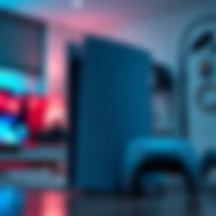 A PlayStation 5 Pro console with a sleek design, highlighting its advanced features, in a home gaming setup.