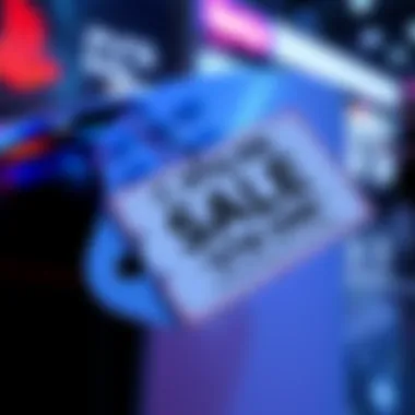 A close-up of the PS5 Pro console with a sale tag highlighting a low price on a shopping website during Cyber Monday.