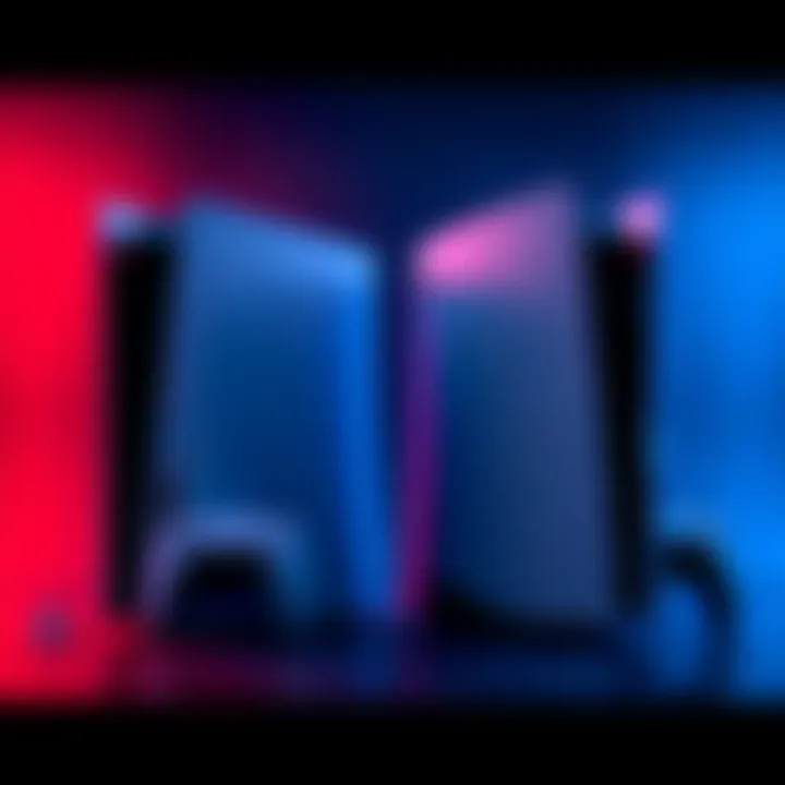 PS5 Pro and Slim Comparison A side-by-side view of the PlayStation 5 Pro and Slim consoles showcasing their designs and features