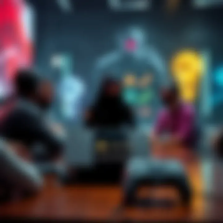 PS5 Pro Update Discussion A group of gamers discussing the lack of PS5 Pro update for Ghost Recon Breakpoint, with a PlayStation 5 console and game controllers visible on a table.