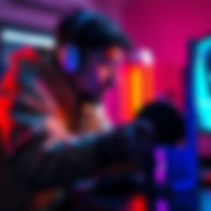 A gamer adjusting ray tracing settings on a PS5 console, looking concerned about the performance and visuals