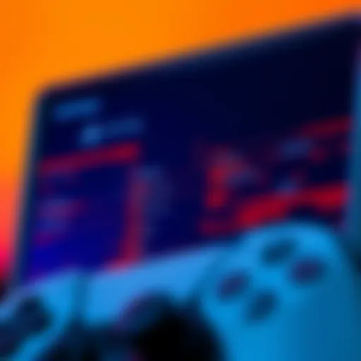 Close-up of a PlayStation 5 showing a settings menu with a glitchy scrolling effect