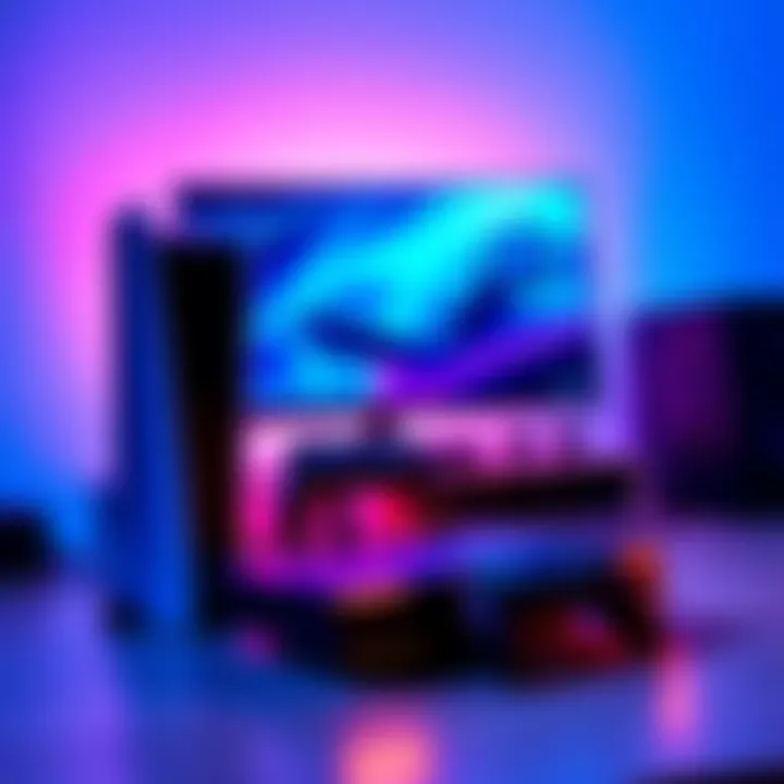 A PlayStation 5 converted to run Linux and function as a Steam machine, showcasing gaming setup with console and monitor.