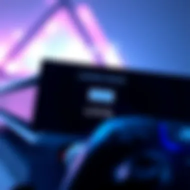 A close-up of a PS5 console displaying a stuck loading screen, showing an animated loading icon.