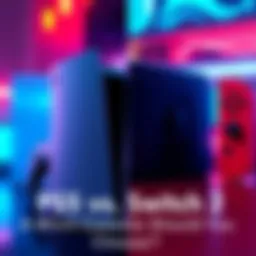A side-by-side view of the PS5 and Switch 2 consoles showcasing their designs and features
