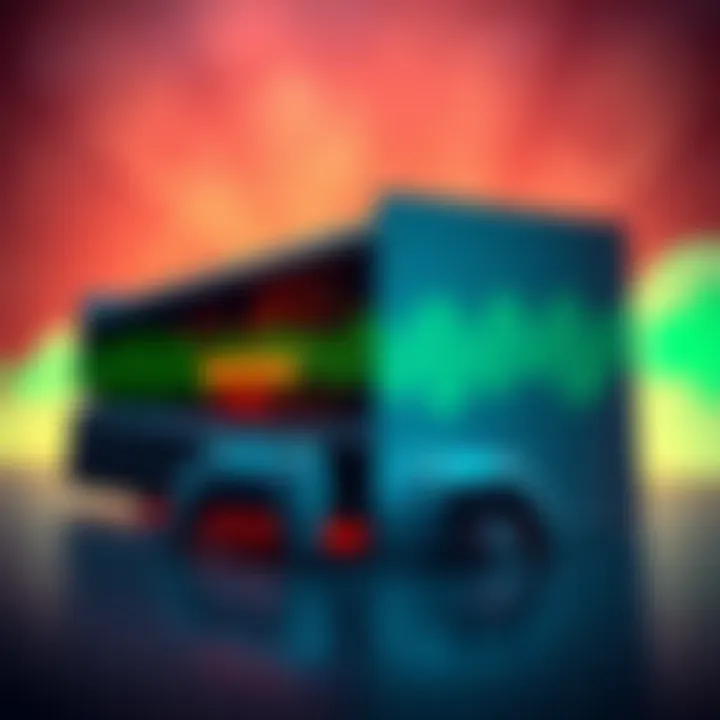 A PlayStation 5 console showing sound waves indicating loud ventilation noise