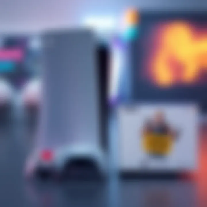 A standard PS5 console next to the Fortnite Edition, highlighting their design differences and features, with a price tag displayed on each.