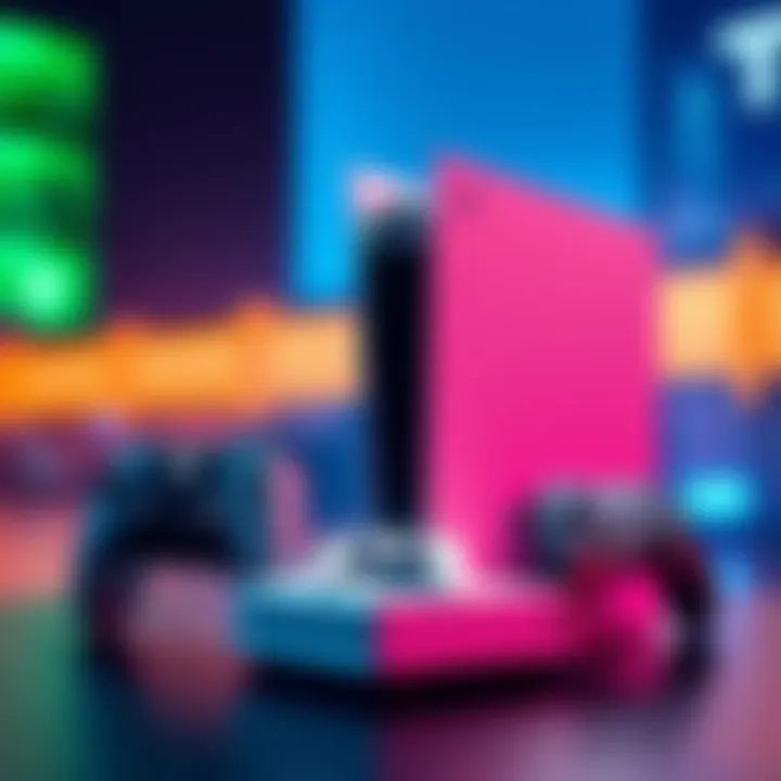 An image showing a PlayStation 5 next to an Xbox One, highlighting the design differences between the two consoles.