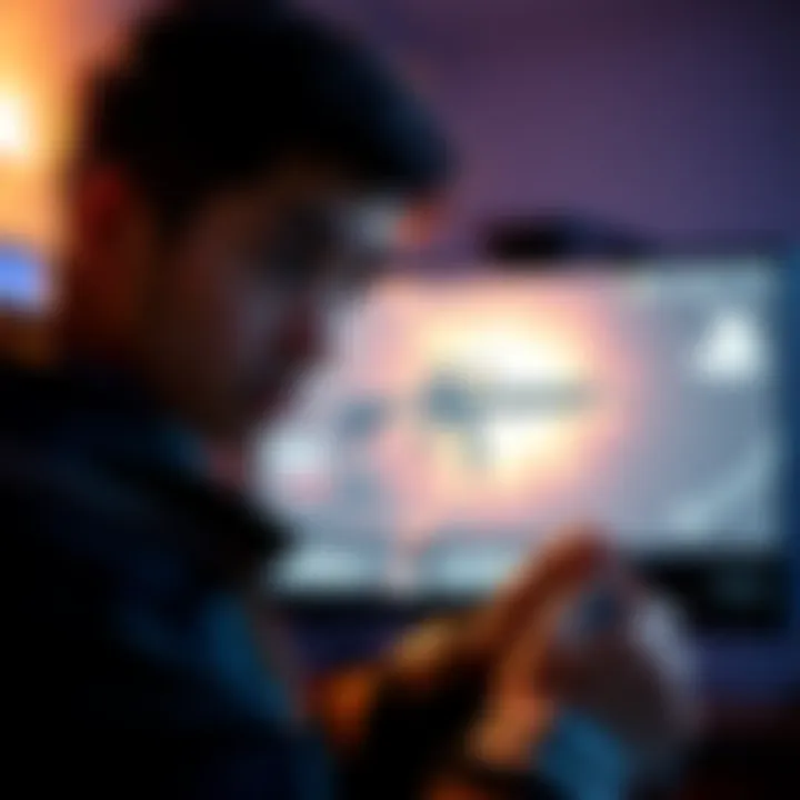 A PS5 gamer looking puzzled while trying to switch weapons during gameplay, displaying a screen showing an unexpected weapon like a shotgun instead of their last equipped weapon.