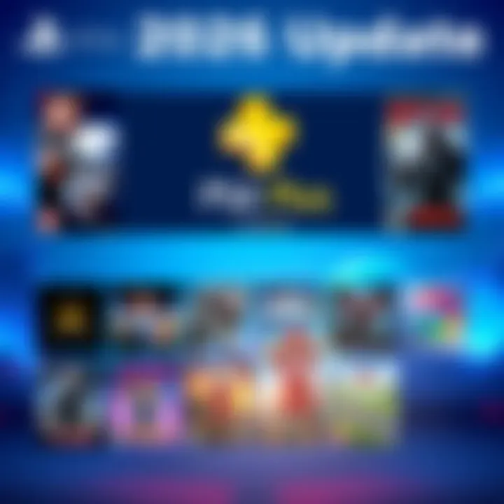 A graphic showing new and removed games for PS Plus in April 2026, featuring icons of video games and the PS Plus logo.