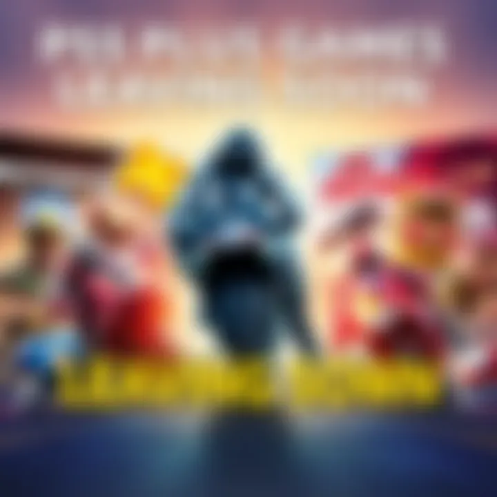 A collage of popular PS Plus games like Moto GP 25 and Control Ultimate Edition against a bright background