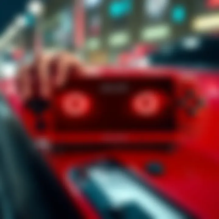 PSP with Mirror's Edge eyes A PSP modified with Mirror's Edge styled eyes, showcasing vibrant red paint on a car