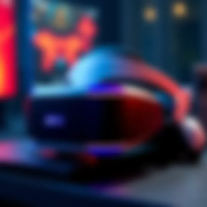 A PlayStation VR1 headset placed near a PlayStation 5 console, showing compatibility issues.