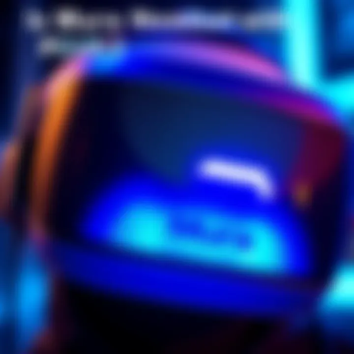 Close-up of a PSVR2 headset displaying mura issues on the screen