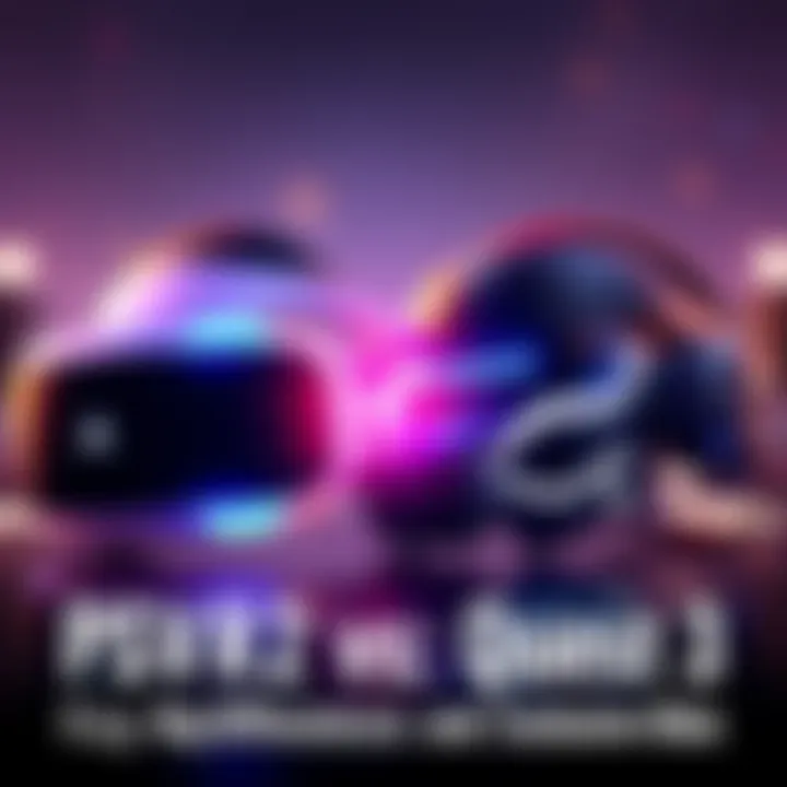 Side-by-side view of PSVR2 headset and Quest 3 headset, highlighting their designs and features