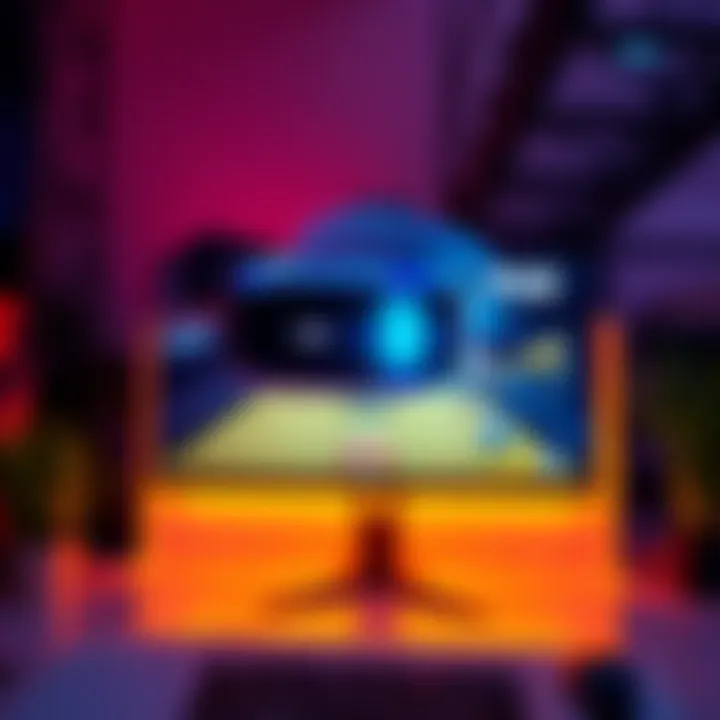 A demonstration of PSVR2's eye tracking technology on a computer screen, highlighting its gaming features.