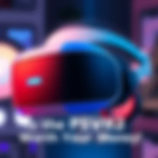 A close-up of the PSVR2 gaming headset with a sleek design, showcasing its features and modern technology.
