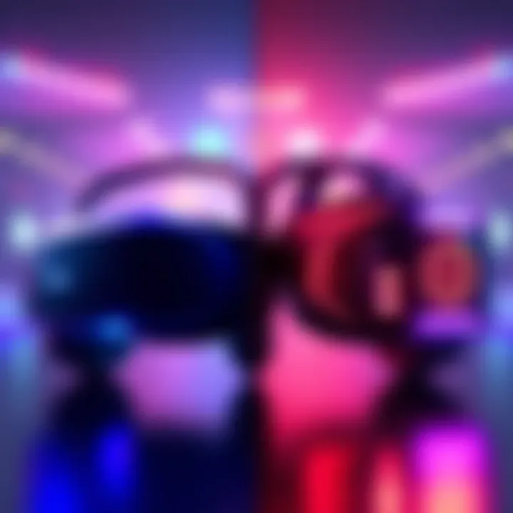 A side-by-side view of PSVR2 and Meta Quest 3 headsets showcasing their features for PC gaming.