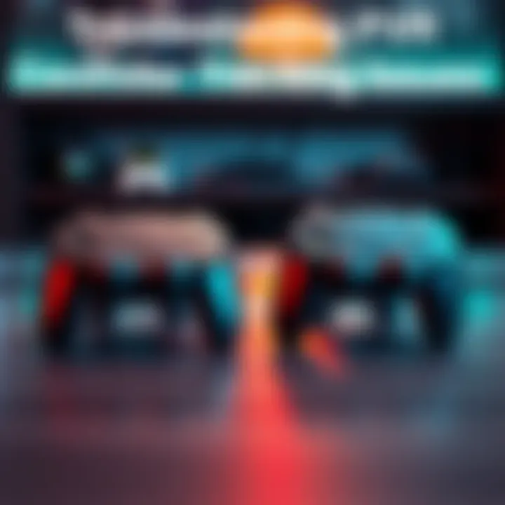 Two PSVR controllers on a table, one showing signs of tracking issues with a player looking concerned, trying to fix the problem.