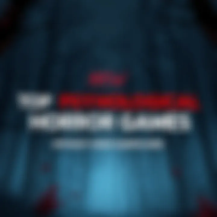 An eerie forest scene setting for a psychological horror game with dark trees and fog