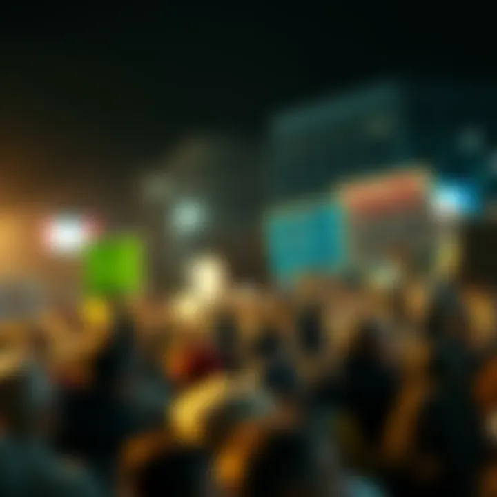 Public Outrage Crowd of people demonstrating with signs expressing anger over recent statements and actions from leaders.