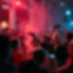 Crowd reacting in shock to a disrespectful act in a public space
