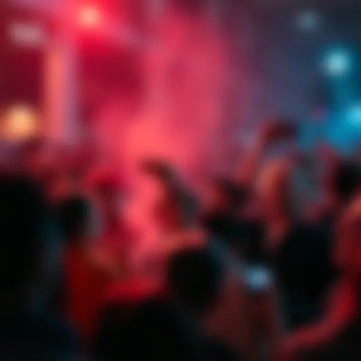 Crowd reacting in shock to a disrespectful act in a public space
