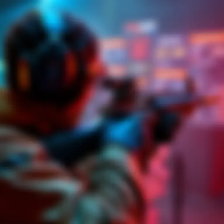 A gamer holding a pump shotgun, focused on gameplay with sound effects displayed on screen.