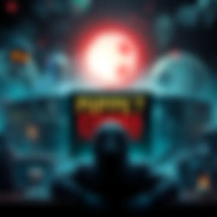 An overview of Puppet Combo's horror games displayed on a background of spooky visual elements.
