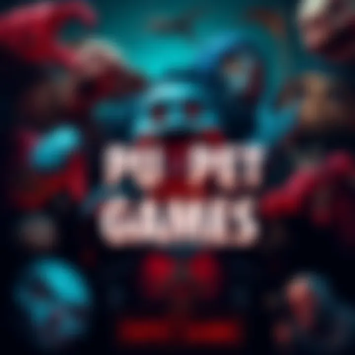 A collage of characters and scenes from Puppet Combo games, showcasing their horror themes and indie style