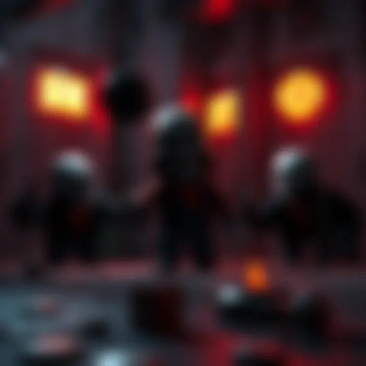 Puppet Combo Mobile Game Screenshot A dark and eerie screenshot from a Puppet Combo mobile game showcasing retro graphics with a horror theme