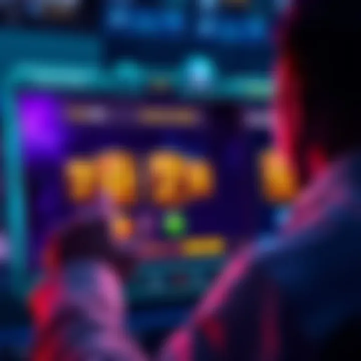 Person looking at a gaming interface displaying newly purchased armory slots with excitement