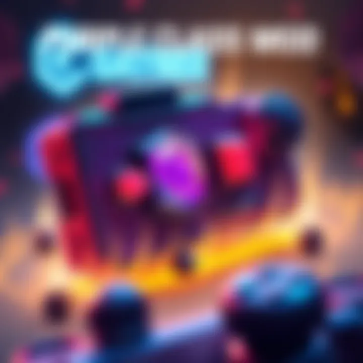 A digital representation of the Purple Class Mod for gamers, showcasing its +3 boost effect with vibrant colors and gaming elements.