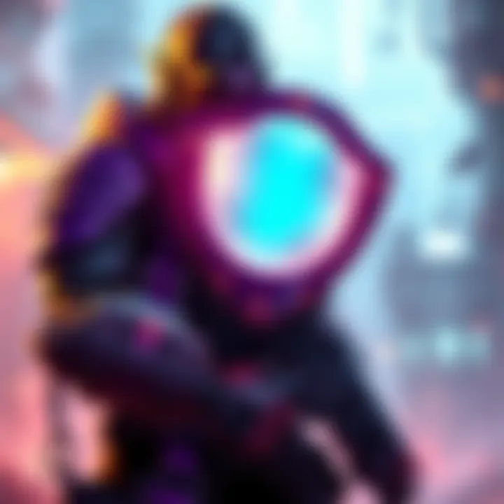 A Purple COMBAT augment displayed, showing a character holding a light shield in a game setting, illustrating why it is considered ineffective in competitive play.