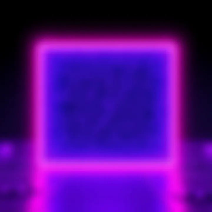 Purple Krackle variant displayed with a pink cosmic border and blue neon options nearby