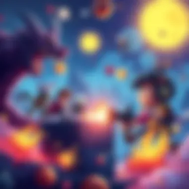 A character solving puzzles while battling enemies in a vibrant game world, inspired by platforms like Monster Boy.