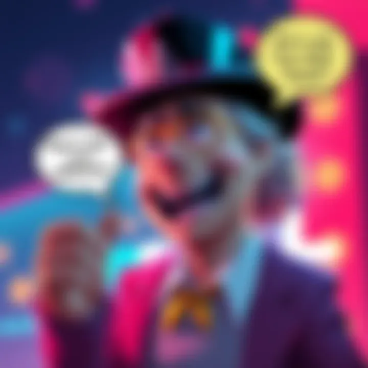 Puzzlemaster with a creative expression Puzzlemaster character smiling and encouraging creativity with a speech bubble saying, 'Don't use your head, use mine!'