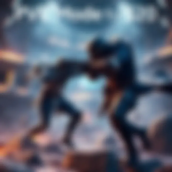 Character battling in a peaceful PVE setting, avoiding ambushes from opponents.