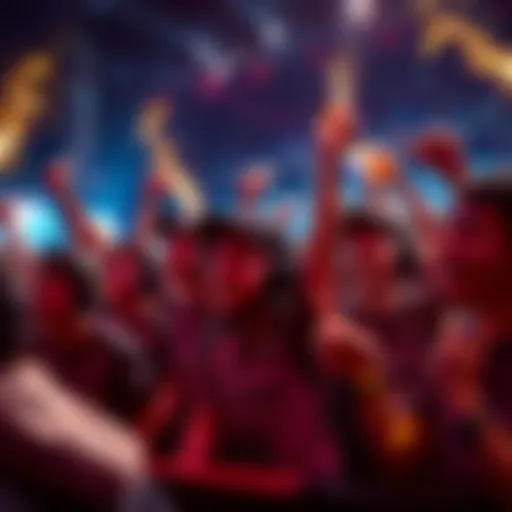 Pvision team celebrating with fans before the TI Finals, showing excitement and anticipation for the match.