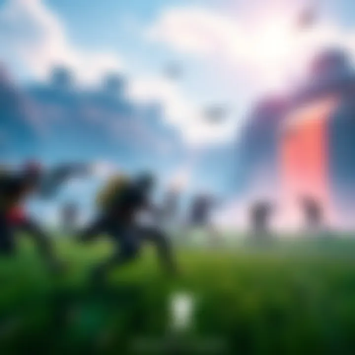 A gaming scene showing players engaging in PvP combat in Marathon, with characters battling in a vibrant virtual landscape.