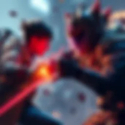 Two players in a heated PVP battle, one using aggressive tactics while the other defends, showcasing the competitive nature of gaming.